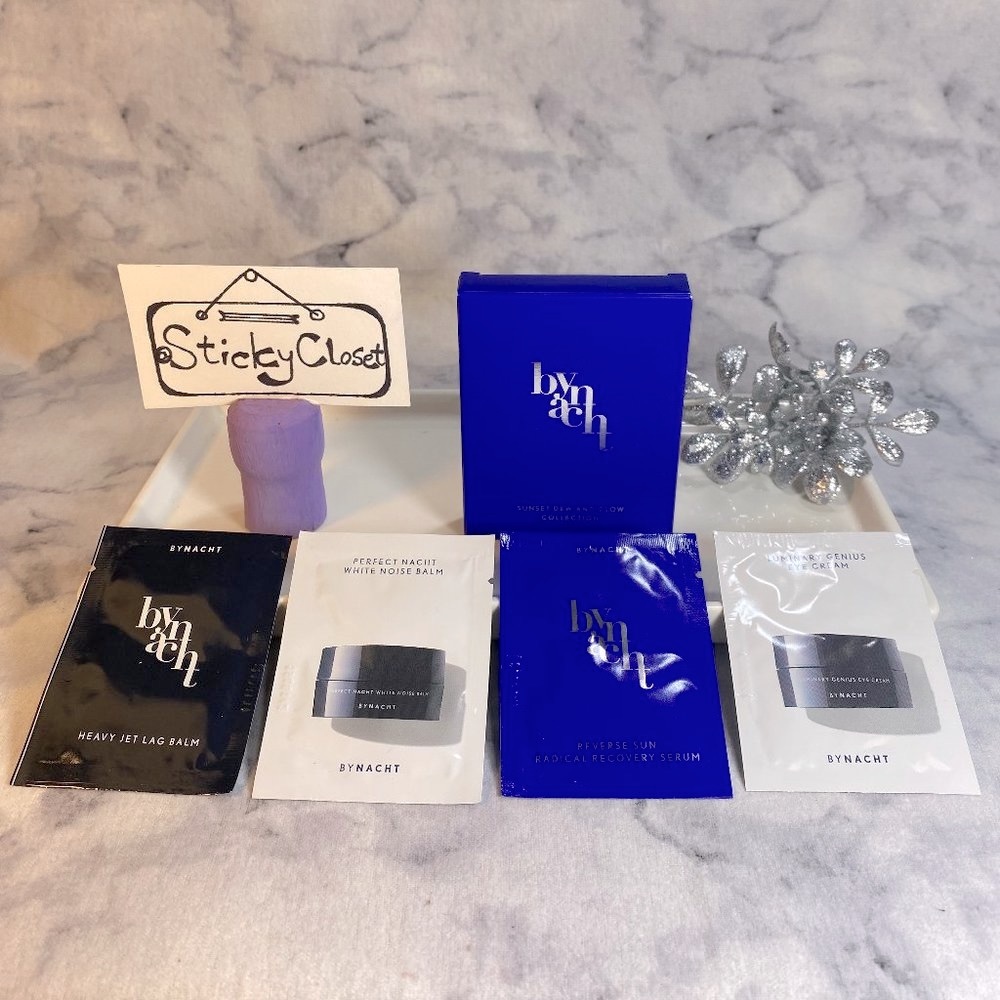 Bynacht Skincare,Sunset Dew and Glow Collection-Sample 1.5ml Each-4pc-BOXED-NEW